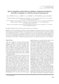 Species Composition and Dynamics in Abundance of Migrant and Sedentary Butterflies (Lepidoptera) at Gibraltar During the Spring Period