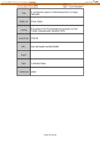 Title a Geolinguistic Analysis of Directional Prefixes In