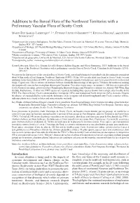 Additions to the Boreal Flora of the Northwest Territories with a Preliminary Vascular Flora of Scotty Creek