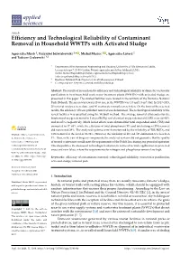 Efficiency and Technological Reliability of Contaminant Removal