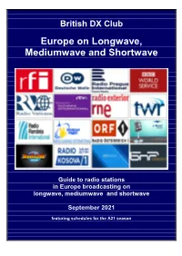Europe on Longwave, Mediumwave and Shortwave