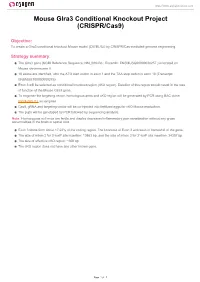 Mouse Glra3 Conditional Knockout Project (CRISPR/Cas9)