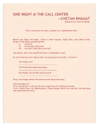ONE NIGHT @ the CALL CENTER —CHETAN BHAGAT [Typeset By: Arun K Gupta]