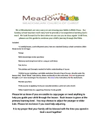 Please Let Us Know If You Are Unable to Copy Pages Or Need Anything to Help You Guide Your Child Through the Lesson