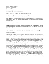 1 Interview with Louise Lamphere Interviewer: Amy Goldstein Date