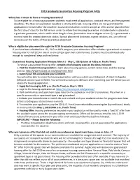 2019 Graduate Guarantee Housing Program Faqs