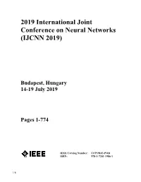 2019 International Joint Conference on Neural Networks (IJCNN 2019)