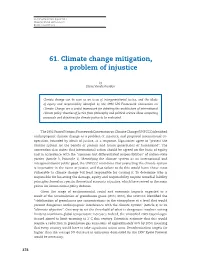 61. Climate Change Mitigation, a Problem of Injustice