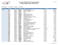 Accounts Payable Check Register Report Airport, Flight Center