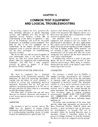 Common Test Equipment and Logical Troubleshooting