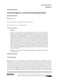 Current Progress in Corneal Xenotransplantation