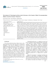 Determinants of Technological and Innovation Performance of the Nepalese Cellular Telecommunications Industry from the Customers’ Perspective