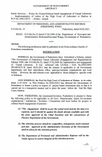 Policy for Project/Scheme Based Engagement of Casual Labourers - Implementation of Orders of the High Court of Judicature at Madras in W.P.No