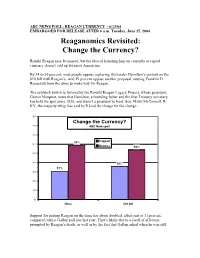 Reaganomics Revisited: Change the Currency?