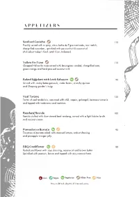 The Upper Deck Menu