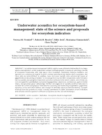 Underwater Acoustics for Ecosystem-Based Management: State of the Science and Proposals for Ecosystem Indicators