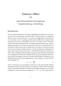 Zeeman Effect