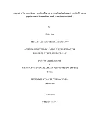 Analysis of the Evolutionary Relationship and Geographical Patterns of Genetically Varied Populations of Diamondback Moth, Plutella Xylostella (L.)
