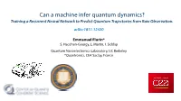 Can a Machine Infer Quantum Dynamics? Training a Recurrent Neural Network to Predict Quantum Trajectories from Raw Observation