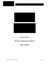 Greenprint Xerox® Solid Ink Edition User Guide