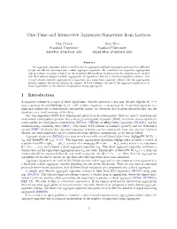 One-Time and Interactive Aggregate Signatures from Lattices
