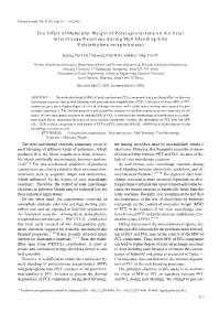 The Effect of Molecular Weight of Polycaprolactone on the Ester Interchange Reactions During Melt Blending with Poly(Ethylene Terephthalate)