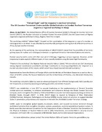 And the Response to Nuclear Terrorism: the UN Counter-Terrorism Centre and the Global Initiative to Combat Nuclear Terrorism Organize a Regional Workshop in Abuja
