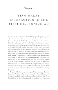 Chapter 1: Sino-Malay Interaction in the First Millenium AD
