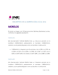 Descriptivo De La Distritación Local 2016
