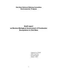 Draft Report on Review Biological Assessment of Freshwater Ecosystems in Viet Nam