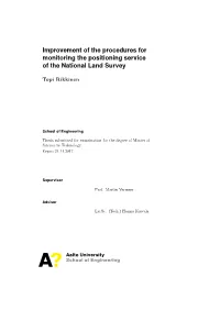 Improvement of the Procedures for Monitoring the Positioning Service of the National Land Survey