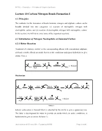 Lecture 10 Carbon-Nitrogen Bonds Formation I