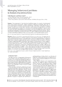Managing Behavioural Problems in Human-Dog Interactions