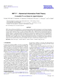 NIFTY – Numerical Information Field Theory⋆