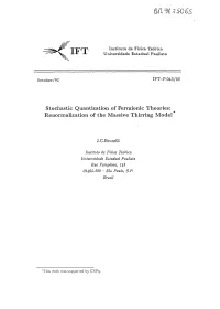 Stochastic Quantization of Fermionic Theories: Renormalization of the Massive Thirring Model