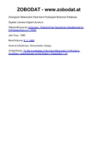 ARTICULATA 1993 8(2): 1 -22 SYSTEMATIK to the Knowledge Of