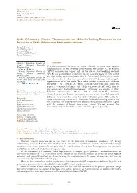 Cyclic Voltammetry, Kinetics, Thermodynamic and Molecular Docking Parameters for the Interaction of Nickel Chloride with Diphenylthiocarbazone