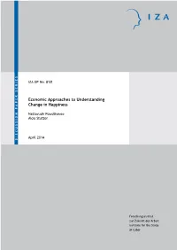 Economic Approaches to Understanding Change in Happiness