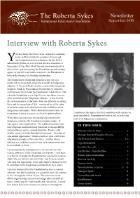 Interview with Roberta Sykes