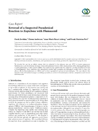 Reversal of a Suspected Paradoxical Reaction to Zopiclone with Flumazenil