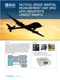 TACTICAL GRADE INERTIAL MEASUREMENT UNIT (IMU) with INDUSTRY’S LOWEST Swap+C