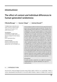 The Effect of Context and Individual Differences in Human‐Generated Randomness