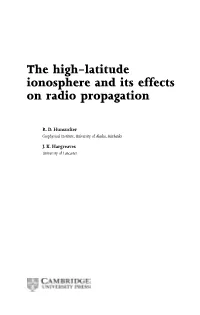 The High-Latitude Ionosphere and Its Effects on Radio Propagation