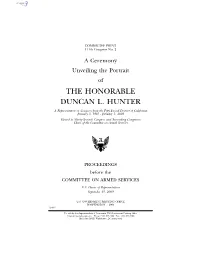 The Honorable Duncan L. Hunter