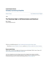 The Palestinian Right to Self-Determination and Statehood