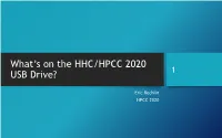 What's on the HHC/HPCC 2020 USB Drive?