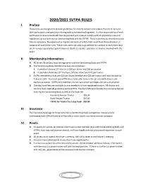 2020/2021 Svtpa Rules I