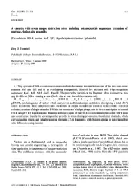 A Cassette with Seven Unique Restriction Sites, Including Octanucleotide Sequences: Extension of Multiple-Cloning-Site Plasmids