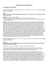 ADDENDUM to the ICOM8 Program