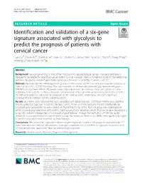 Identification and Validation of a Six-Gene Signature Associated With